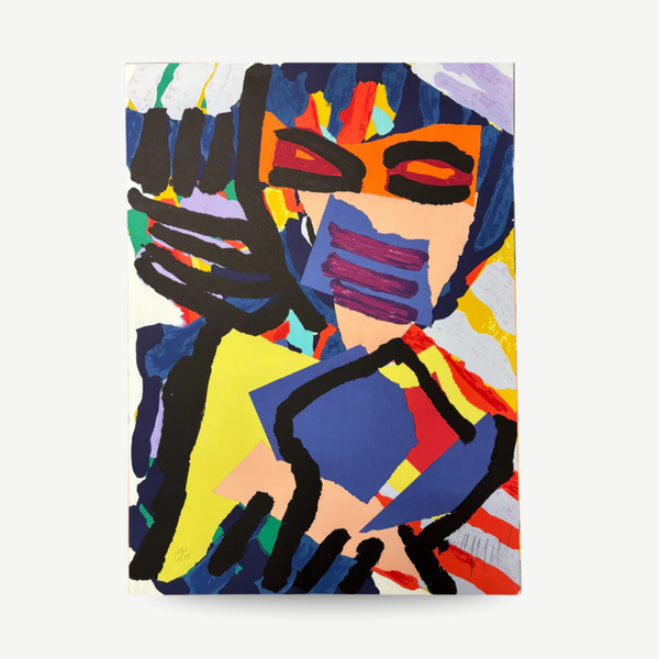 Karel Appel - Person in Blue signed and numbered print by Karel Appel