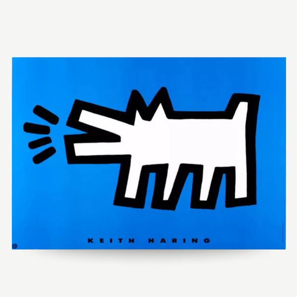 Original Keith haring poster for sale from the original pop shop, pop art classic poster Barking Dog