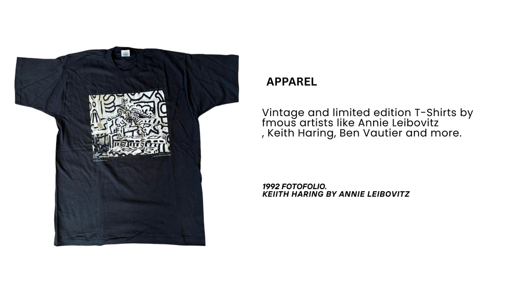 Black T-Shirt with a photo of Keith Haring by Annie Leibovitz