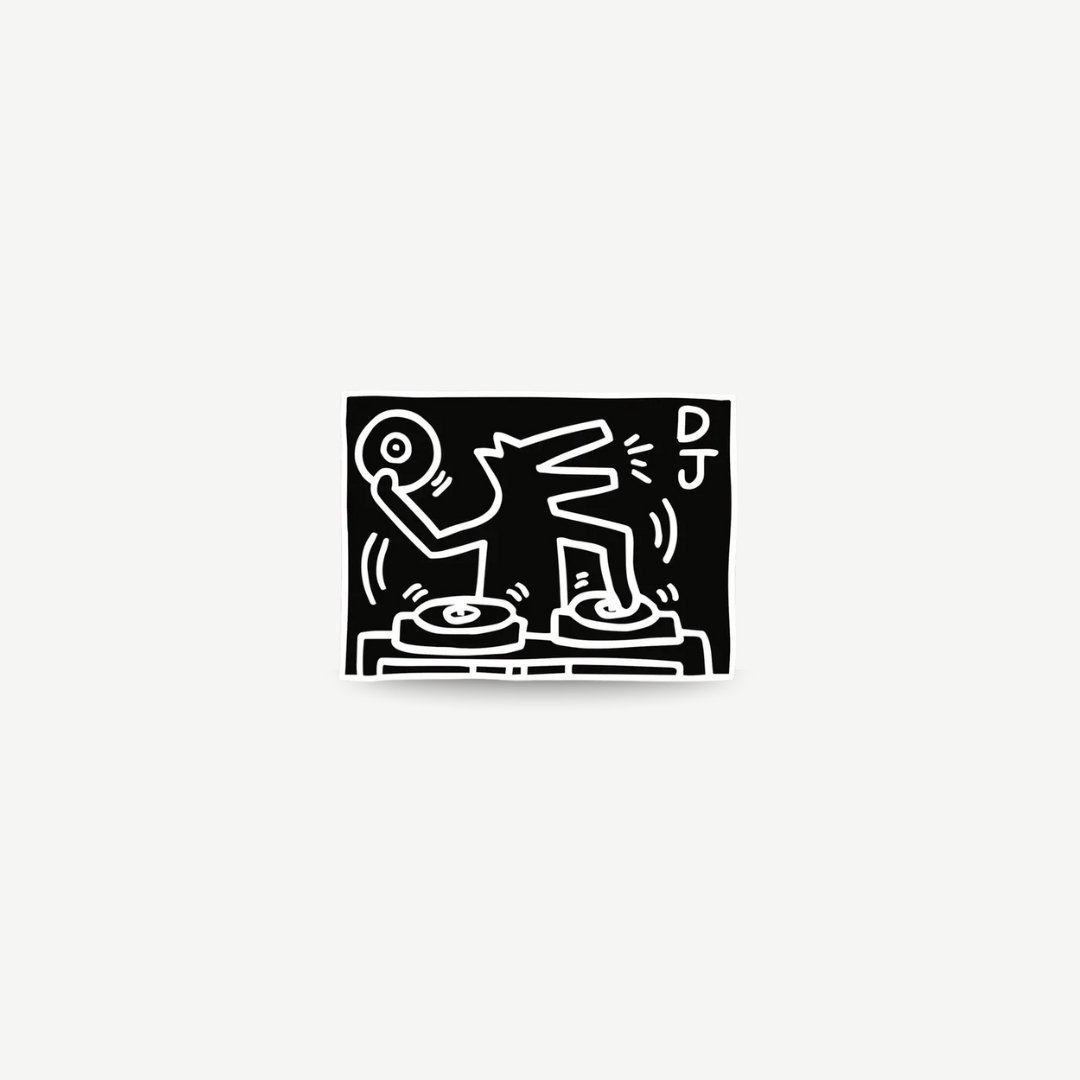 Keith Haring - Black / White Dj Dog Patch