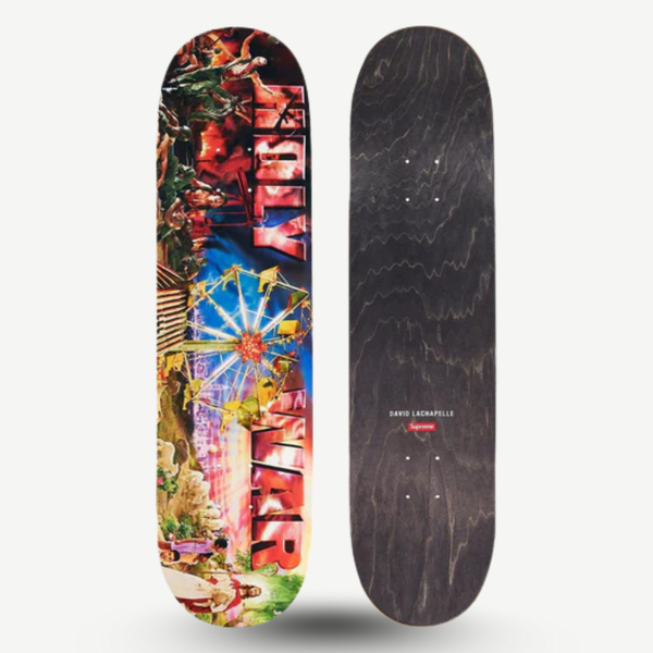 Iconic collaboration between the NY independent streetwear brand Supreme and the famous photographer David LaChapelle.
