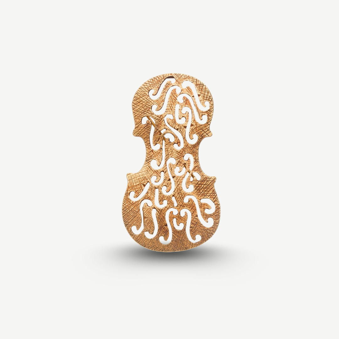 Arman - Violon Doré Broche for sale. Limited edition signed artwork by Arman