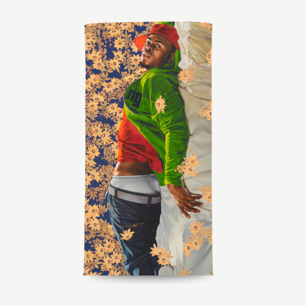 This lightweight, limited edition beach towel features Kehinde Wiley’s&nbsp;2010 painting&nbsp;Femme Piquée Par Un Serpent Study III, reimagined from Auguste Clésinger’s 1847 sculpture of the same name.