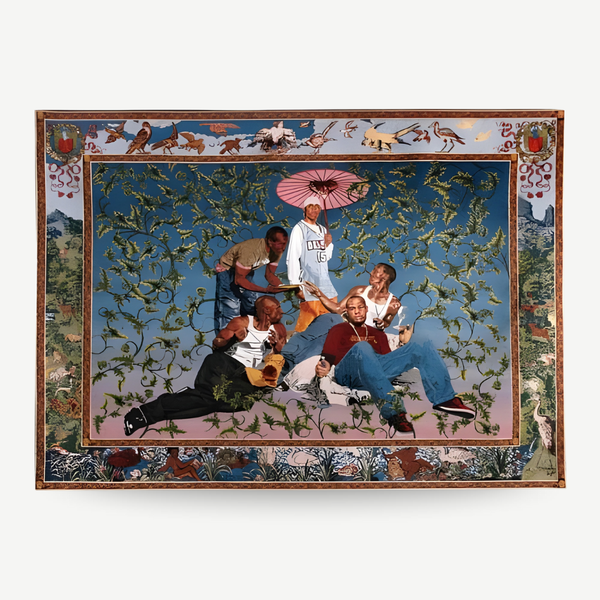 Hand-Signed Kehinde Wiley tapestry made from wool from a limited edition of 15. The Gypsy Fortune Teller