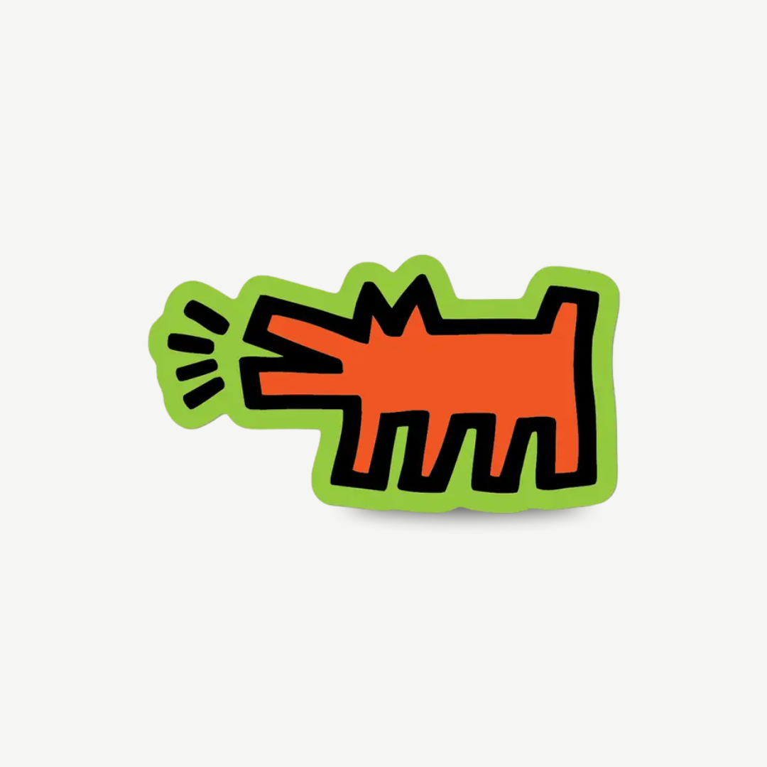 Keith Haring - Barking Dog Orange Sticker