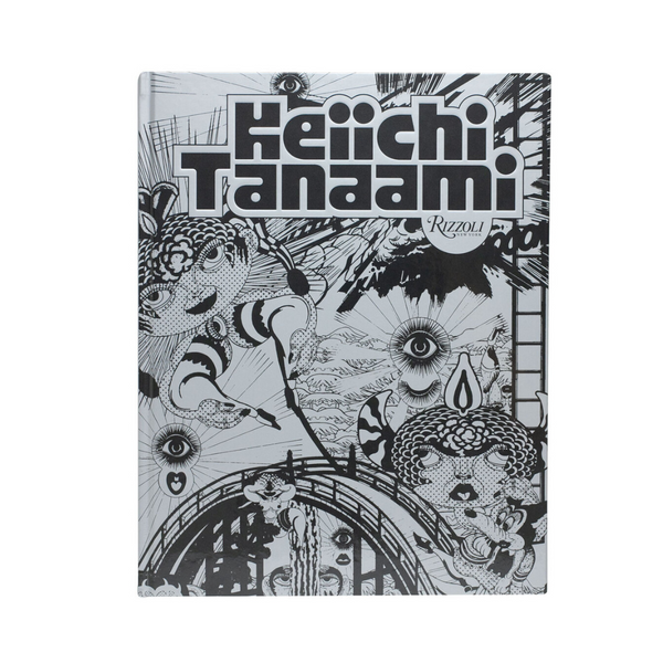 Book cover with black and white illustrations and 'Keiichi Tanaami' text on a white background