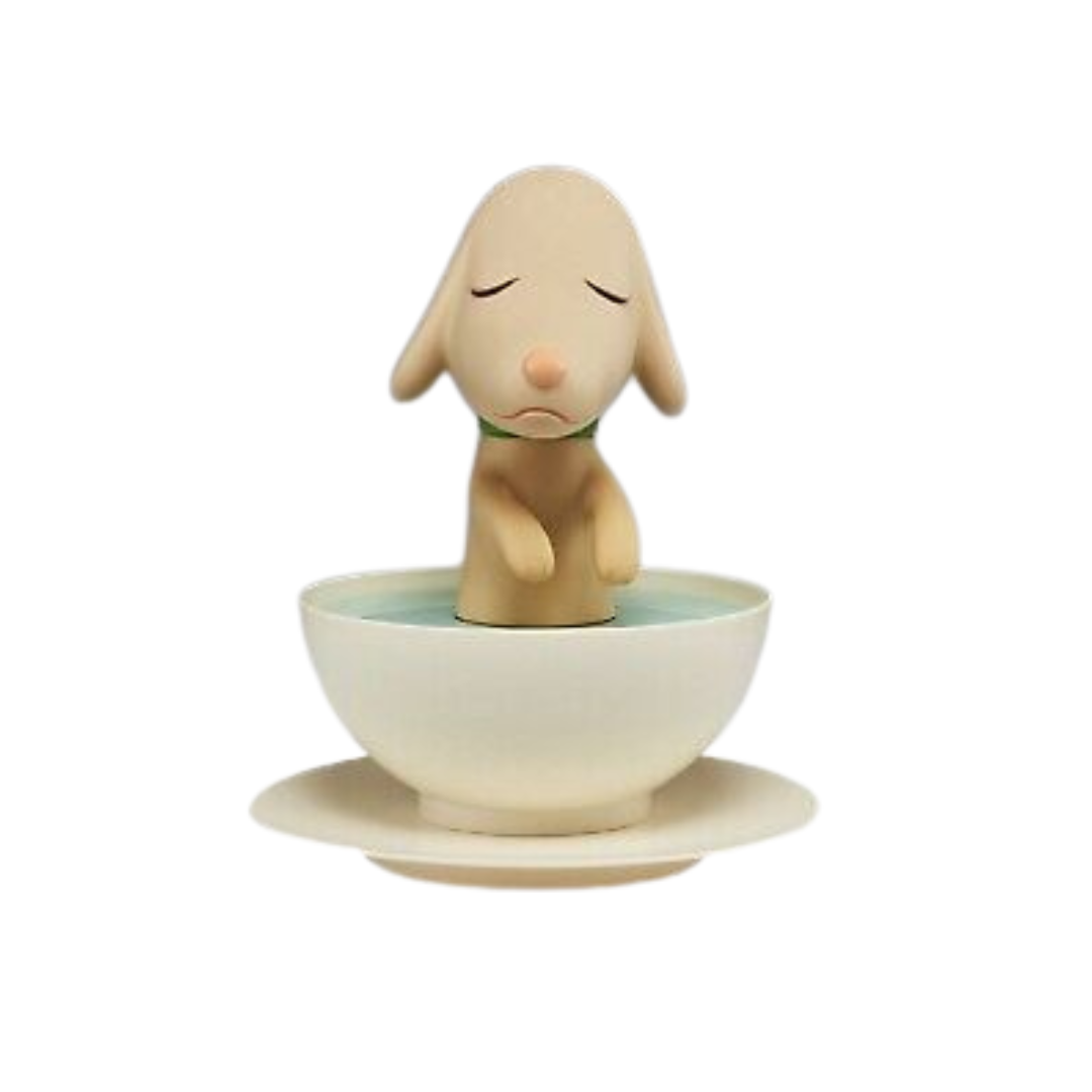 Pup Cup by Japanese artist Yoshitomo Nara , kinetic art multiple released in 2003.