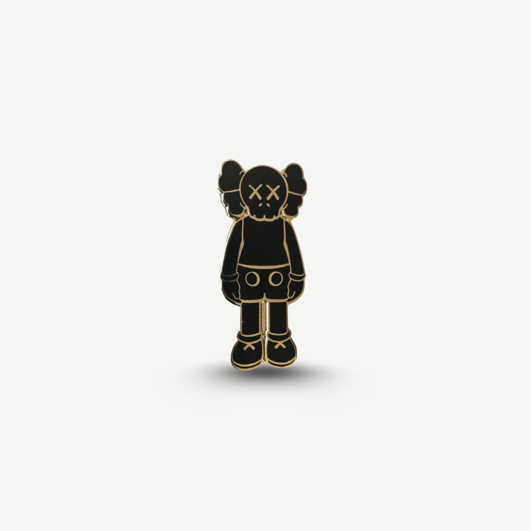 KAWS - Black x Gold Hard Enamel Pin