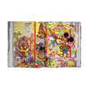 Open book displaying colorful artwork with various designs and characters from Keiichi Tanaami'