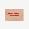 Original wood art tile by Jenny Holzer featuring red printed text, available for sale