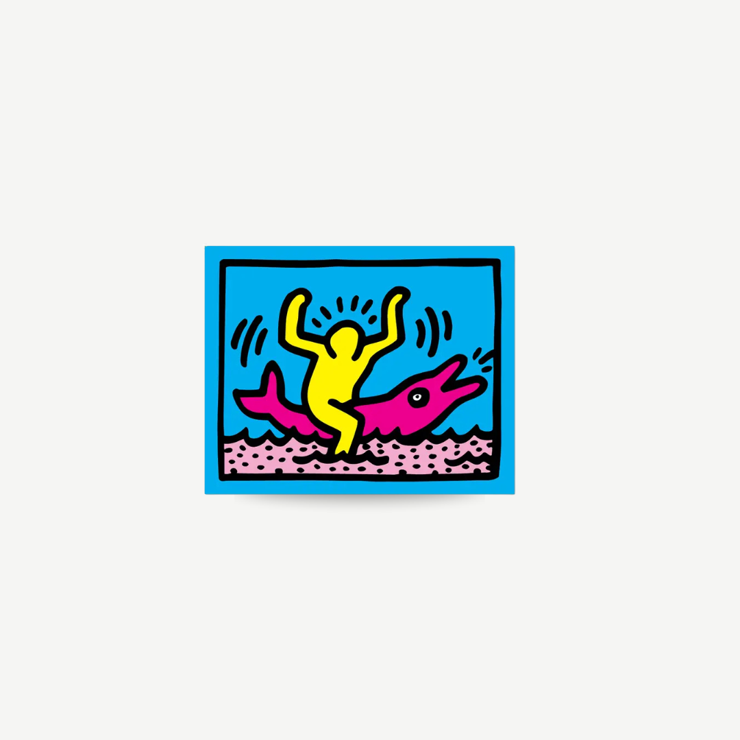 Keith Haring - Dolphin Rider Sticker
