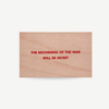 Original wood art tile by Jenny Holzer featuring red printed text, available for sale