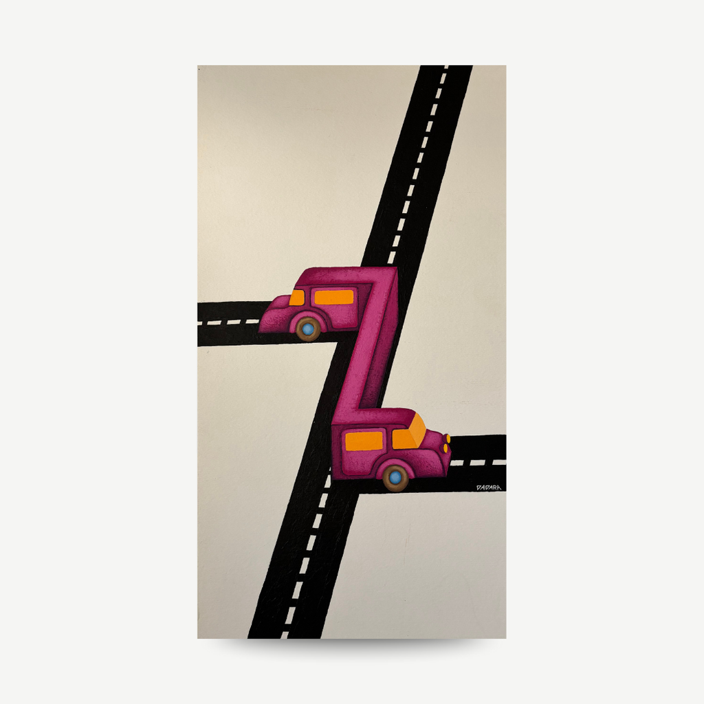 Dadara original painting for sale. Hand-signed acrylic painting called Crossroads