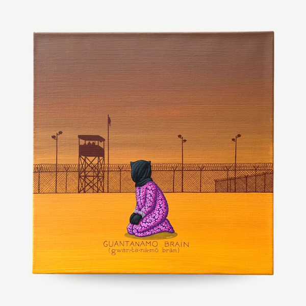Dadara original painting for sale hand-signed by the artist Guantanamo brain