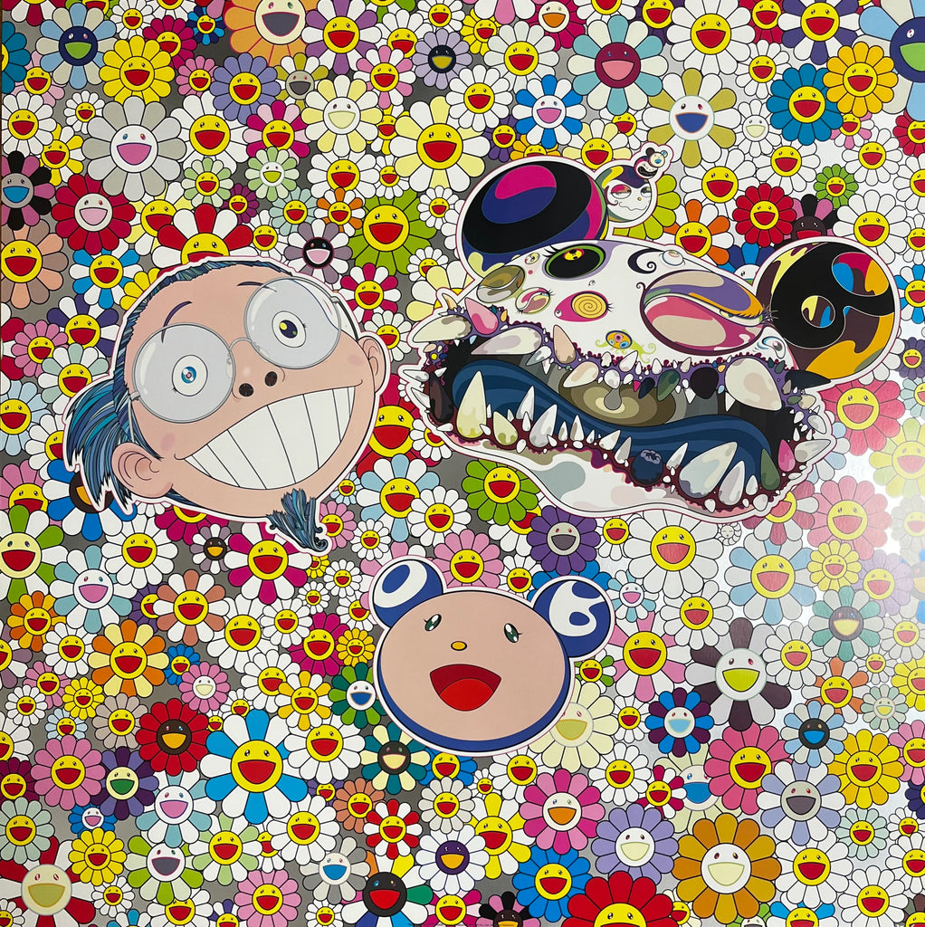 Takashi Murakami signed original print Flower print, smiling flower motif, limited edition offset lithograph