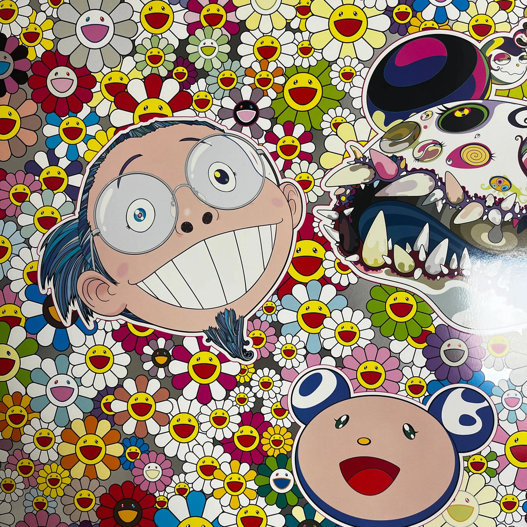 Takashi Murakami signed original print Flower print, smiling flower motif, limited edition offset lithograph