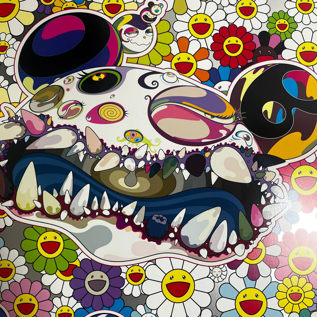 Takashi Murakami signed original print Flower print, smiling flower motif, limited edition offset lithograph