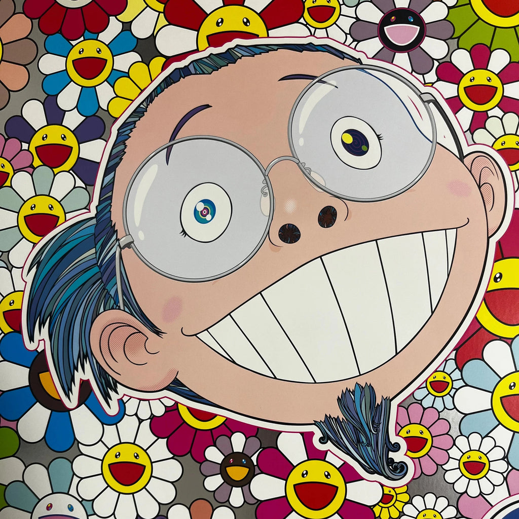 Takashi Murakami signed original print Flower print, smiling flower motif, limited edition offset lithograph