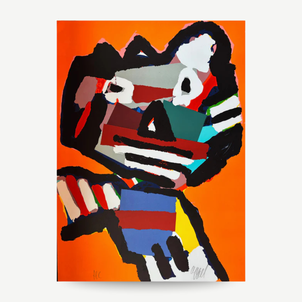 Signed print by Karel Appel Face