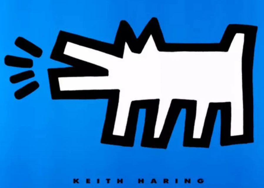 Original Keith haring poster for sale from the original pop shop, pop art classic poster Barking Dog