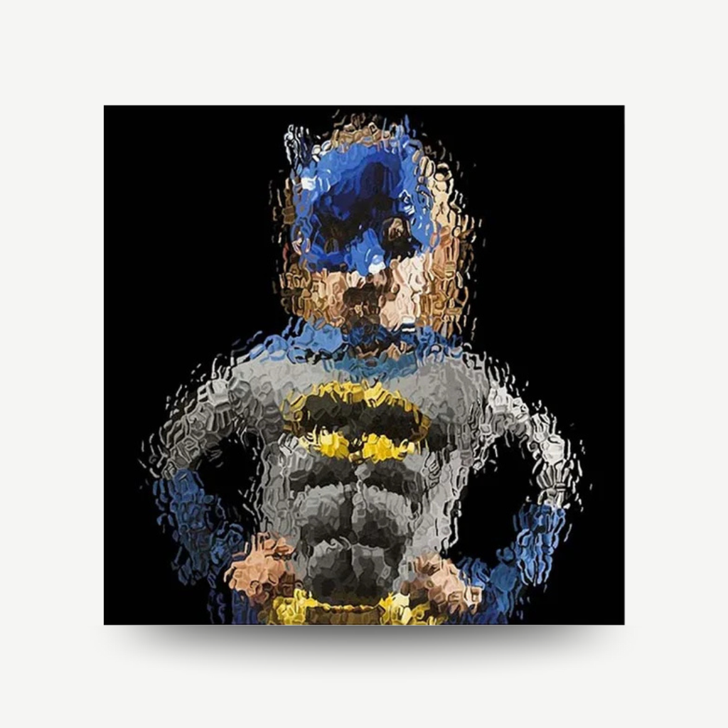 Signed Marcus Harvey print glass paintings batman