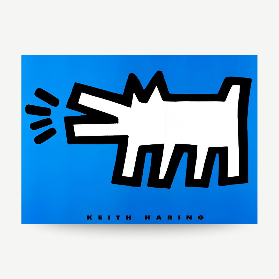 Keith Haring -Original Barking  Dog (Blue) Poster