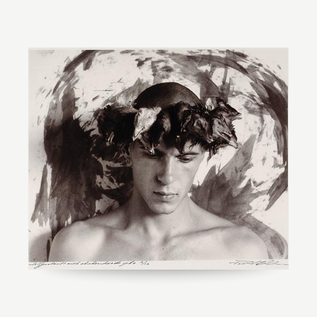 Original signed and numbered photo by Paul Blanca. For Sale. Self Portrait With Chicken Heads original Paul Blanca artwork.