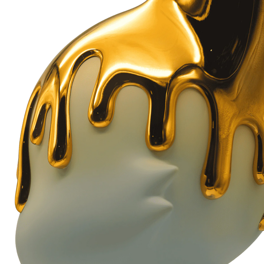 Superplastic rare art toy collectible,  limited edition vinyl designer figure for sale UberJanky Lilac Gold Drip