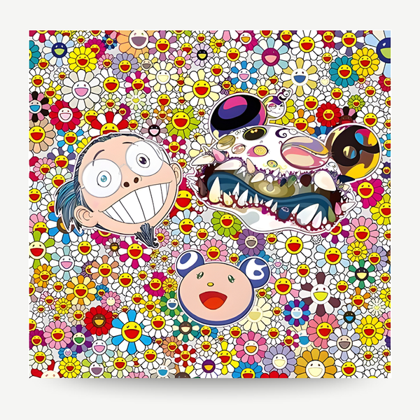 Takashi Murakami Flower print, smiling flower motif, limited edition offset lithograph