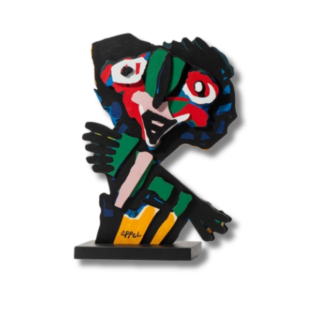 Karel Appel wood sculptured titled dancing girl, limited edition artwork, hand signed and numbered, collectors item