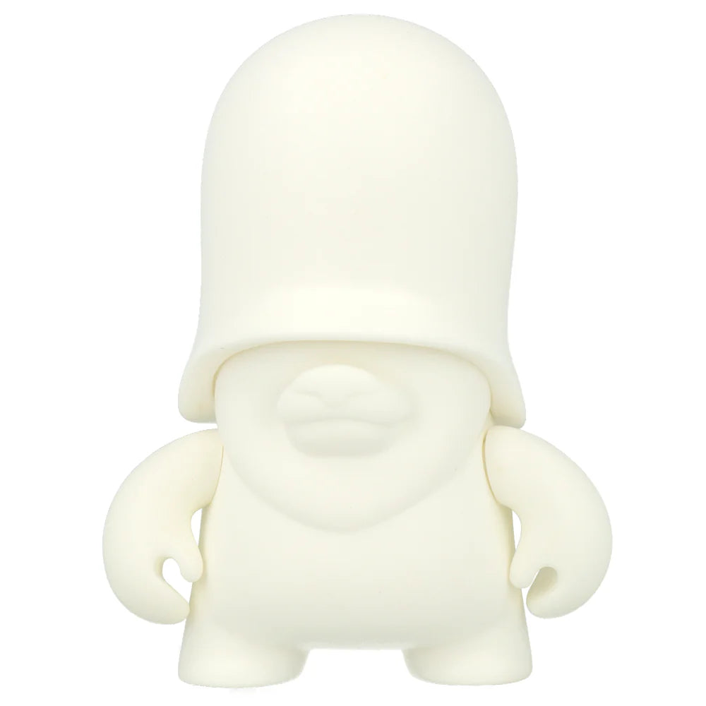 White collectible figurine by Flying Fortress character with a large head and small body on a white background