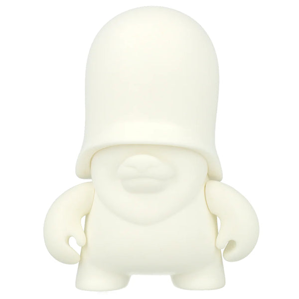 White collectible figurine by Flying Fortress character with a large head and small body on a white background