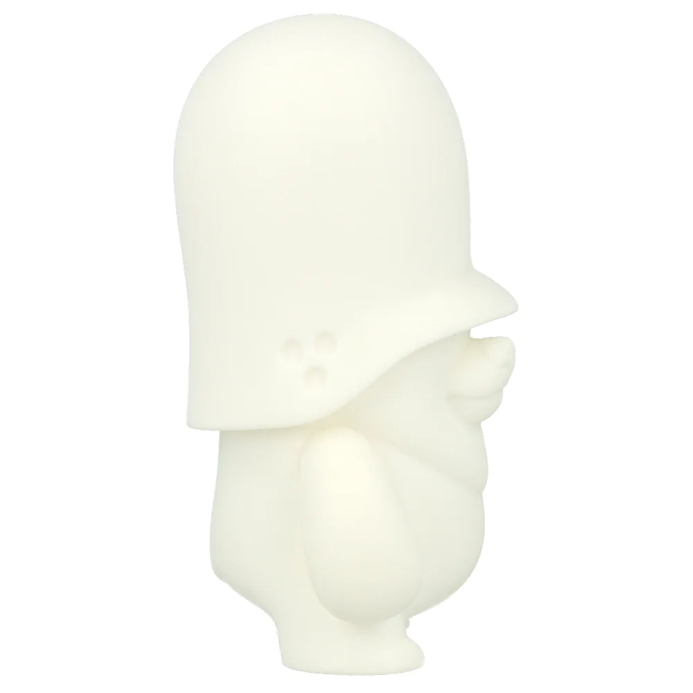 White collectible figurine by Flying Fortress character with a large head and small body on a white background