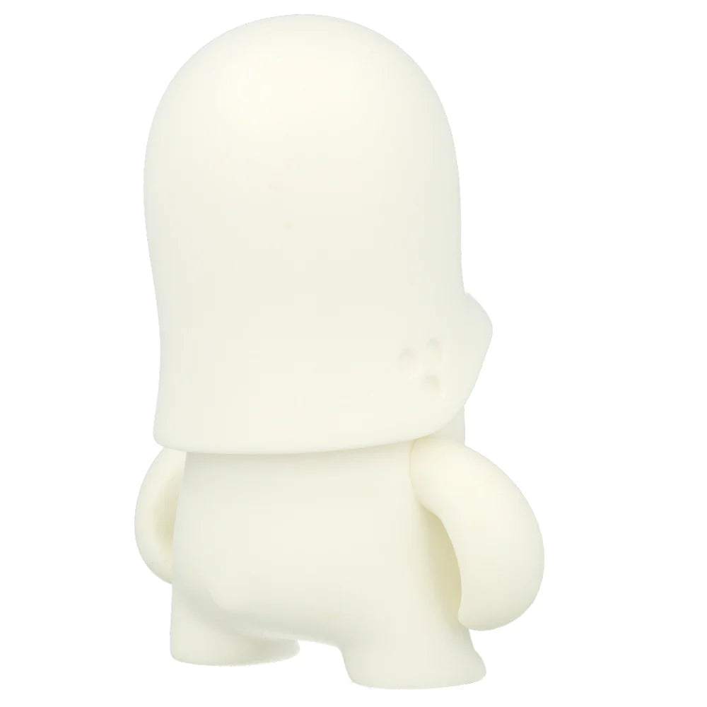 White collectible figurine by Flying Fortress character with a large head and small body on a white background
