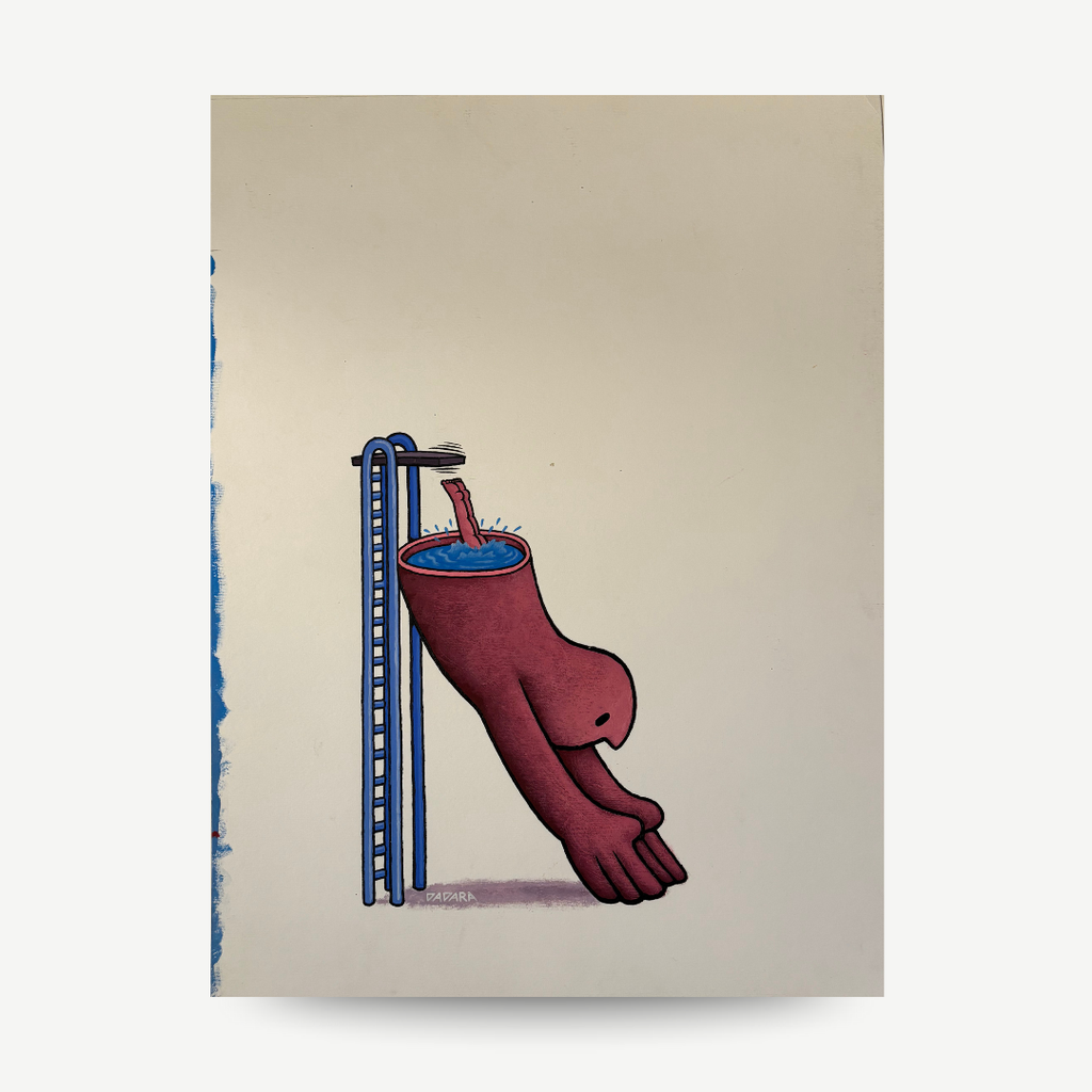 Original painting by dadara, hand signed by the artist, artwork called Dive, for sale