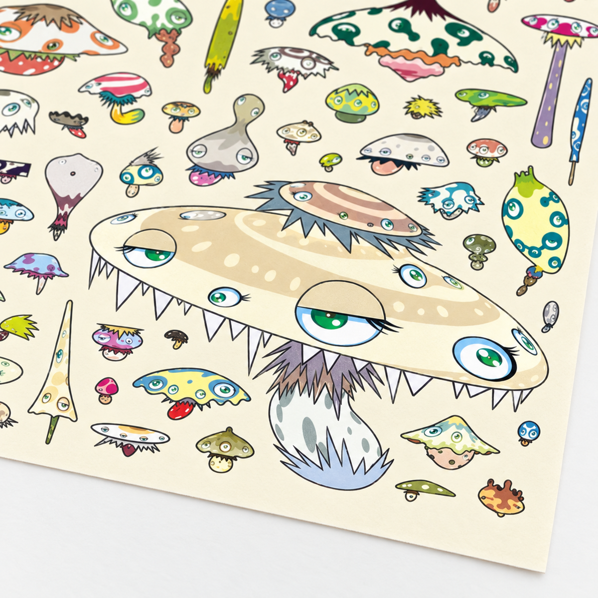Takashi Murakami hand-signed original lithograph, limited-edition Japanese contemporary art print featuring the artist’s colorful Superflat style.