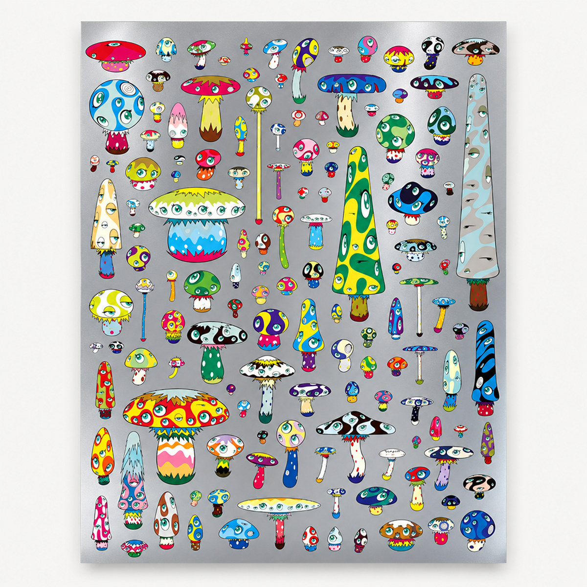 Takashi Murakami hand-signed original lithograph, limited-edition Japanese contemporary art print featuring the artist’s colorful Superflat style