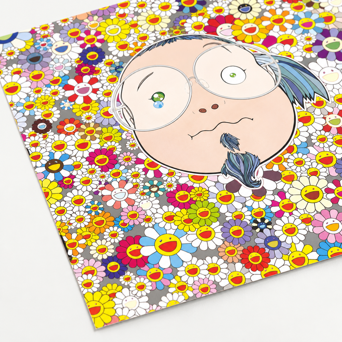 Takashi Murakami hand-signed original lithograph, limited-edition Japanese contemporary art print featuring the artist’s colorful Superflat style.