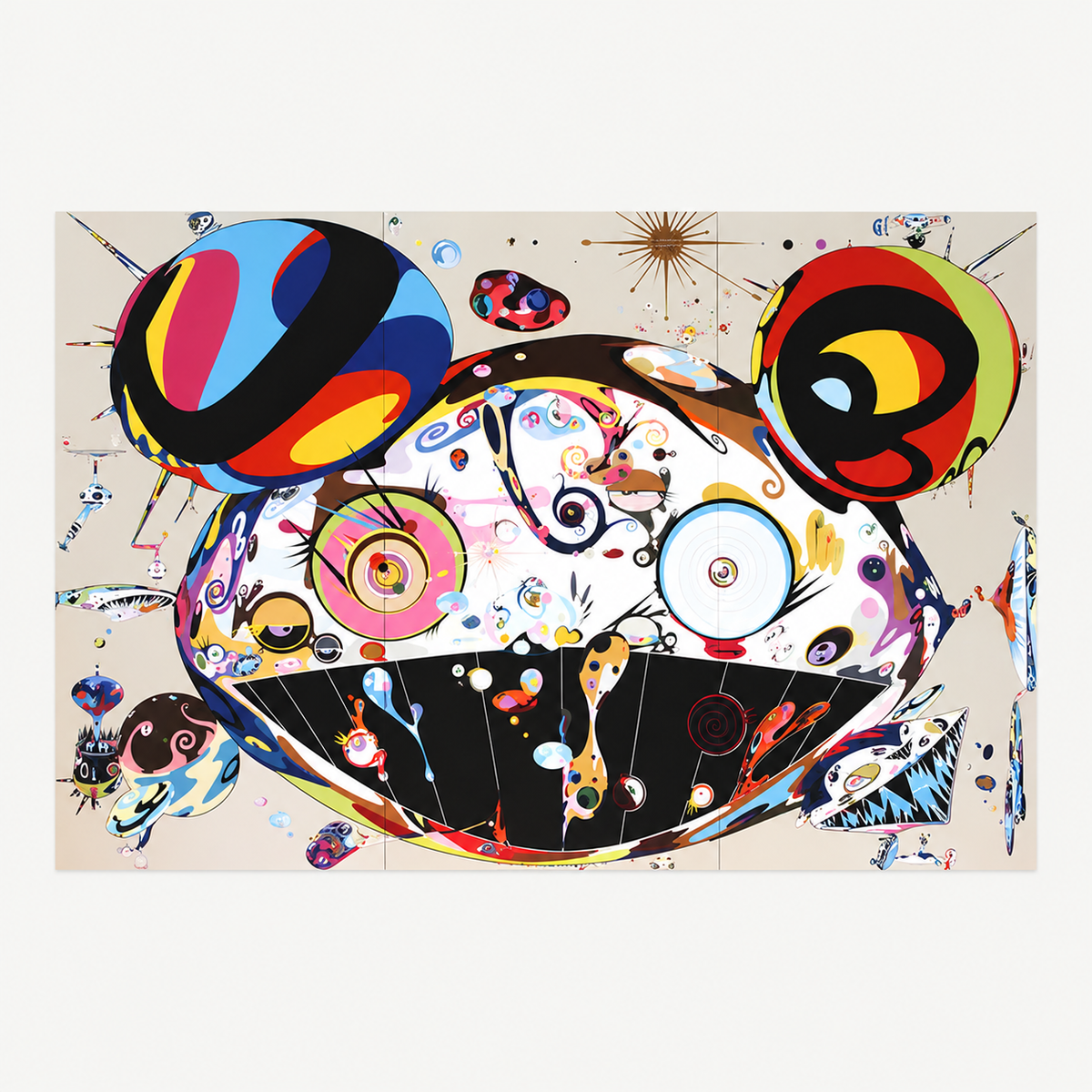 Takashi Murakami hand-signed original lithograph, limited-edition Japanese contemporary art print featuring the artist’s colorful Superflat style.