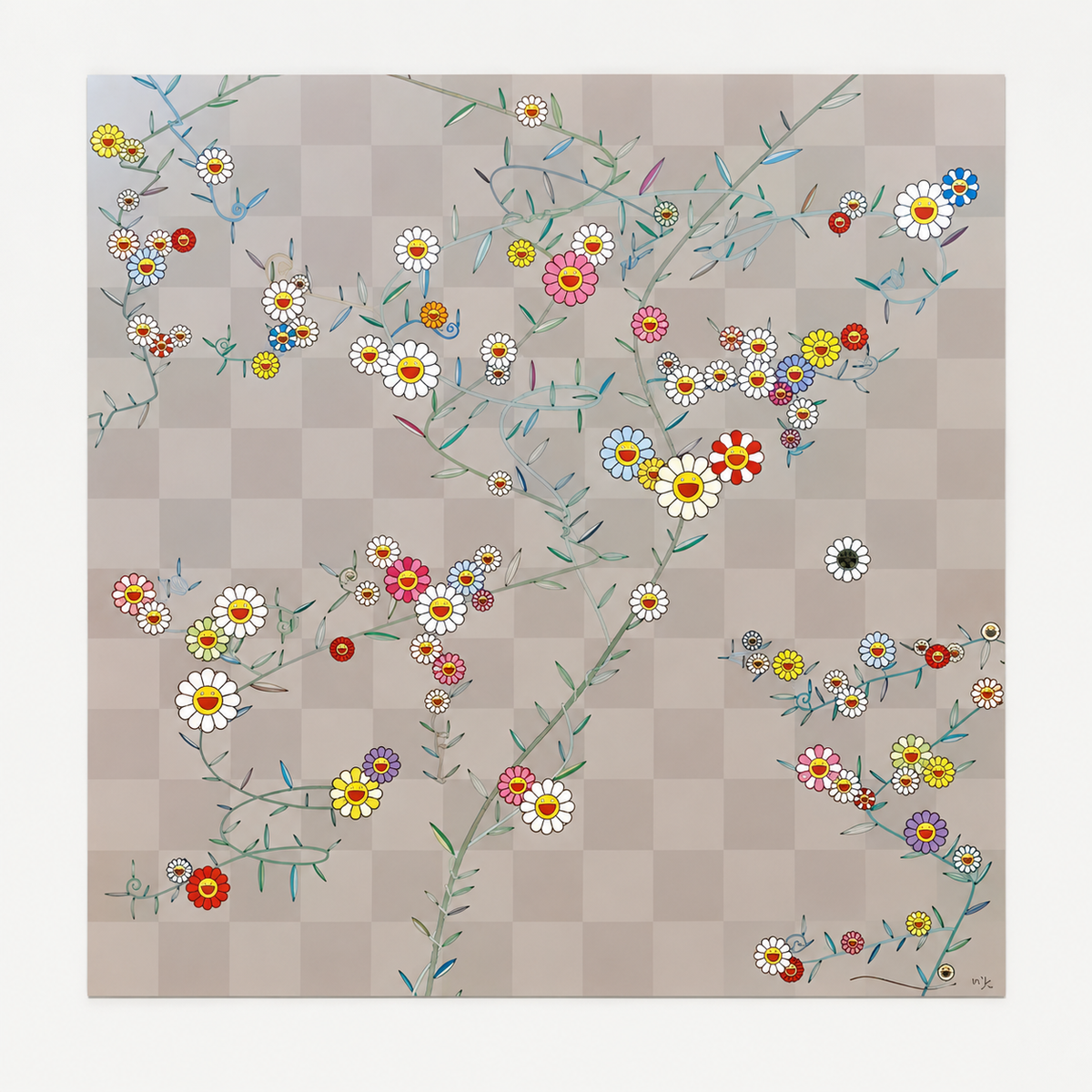 Takashi Murakami hand-signed original lithograph, limited-edition Japanese contemporary art print featuring the artist’s colorful Superflat style.