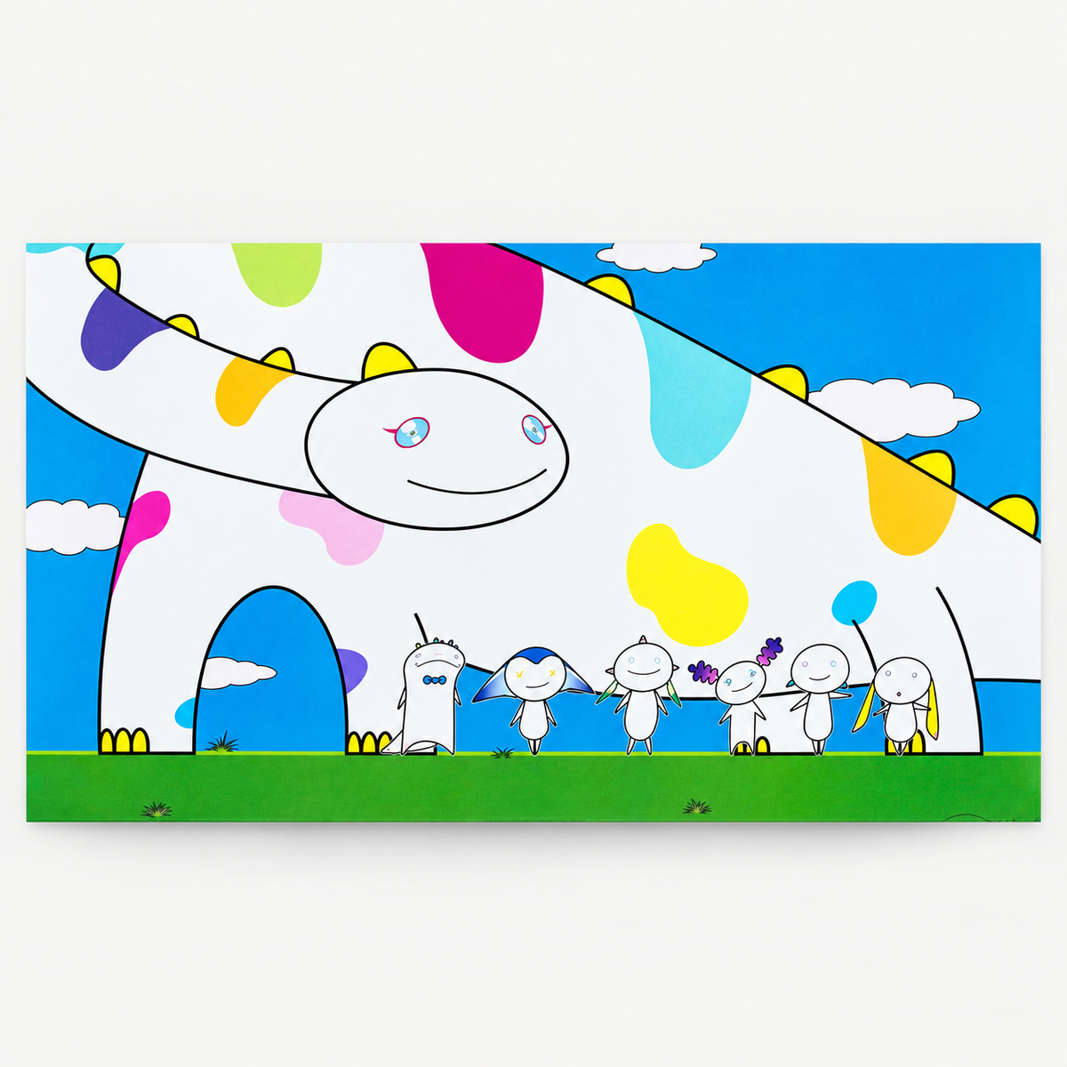Takashi Murakami hand-signed original lithograph, limited-edition Japanese contemporary art print featuring the artist’s colorful Superflat style.