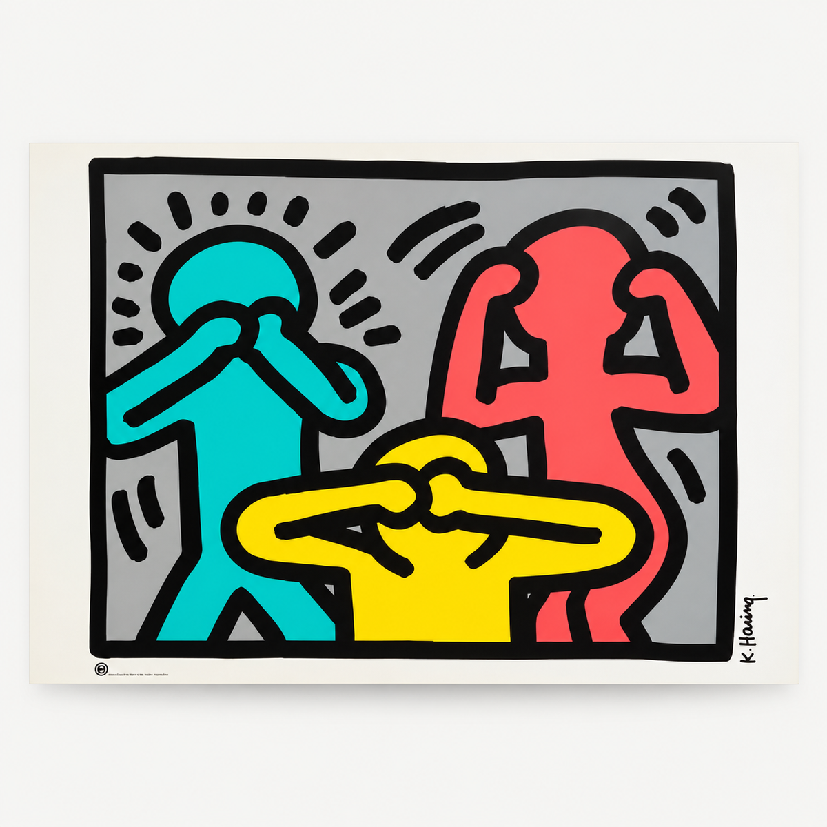 Keith Haring - Original Speak no,  See no, Hear no Evil Poster