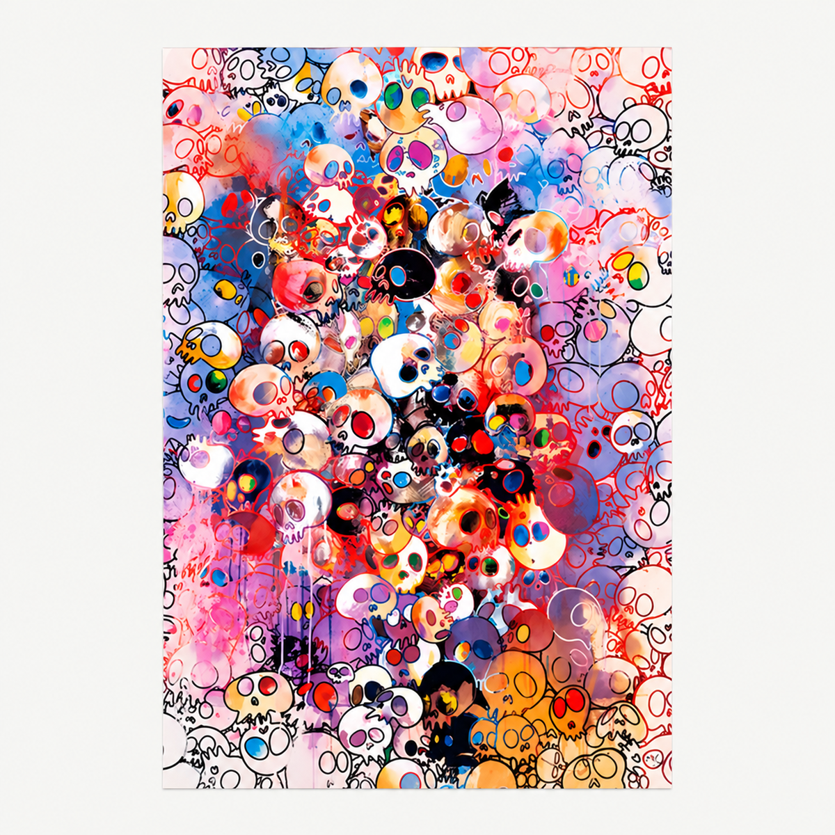 Takashi Murakami hand-signed original lithograph, limited-edition Japanese contemporary art print featuring the artist’s colorful Superflat style.