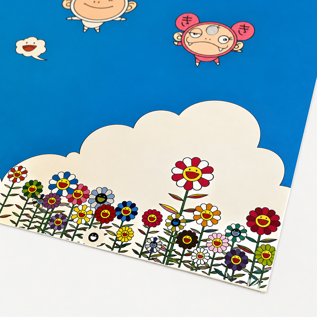 Takashi Murakami hand-signed original lithograph, limited-edition Japanese contemporary art print featuring the artist’s colorful Superflat style.