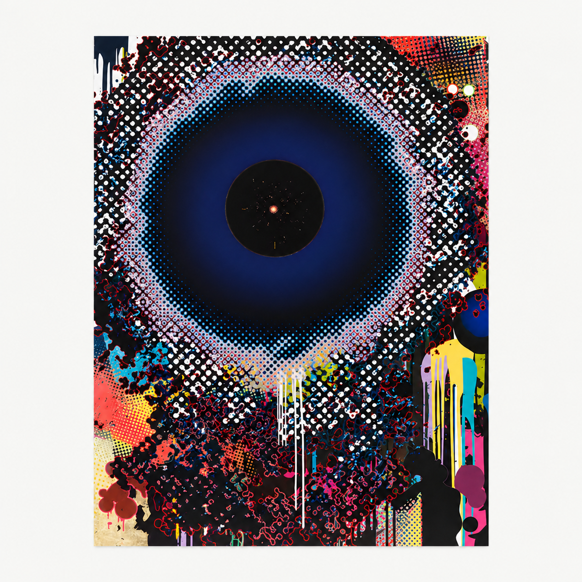 Takashi Murakami hand-signed original lithograph, limited-edition Japanese contemporary art print featuring the artist’s colorful Superflat style.
