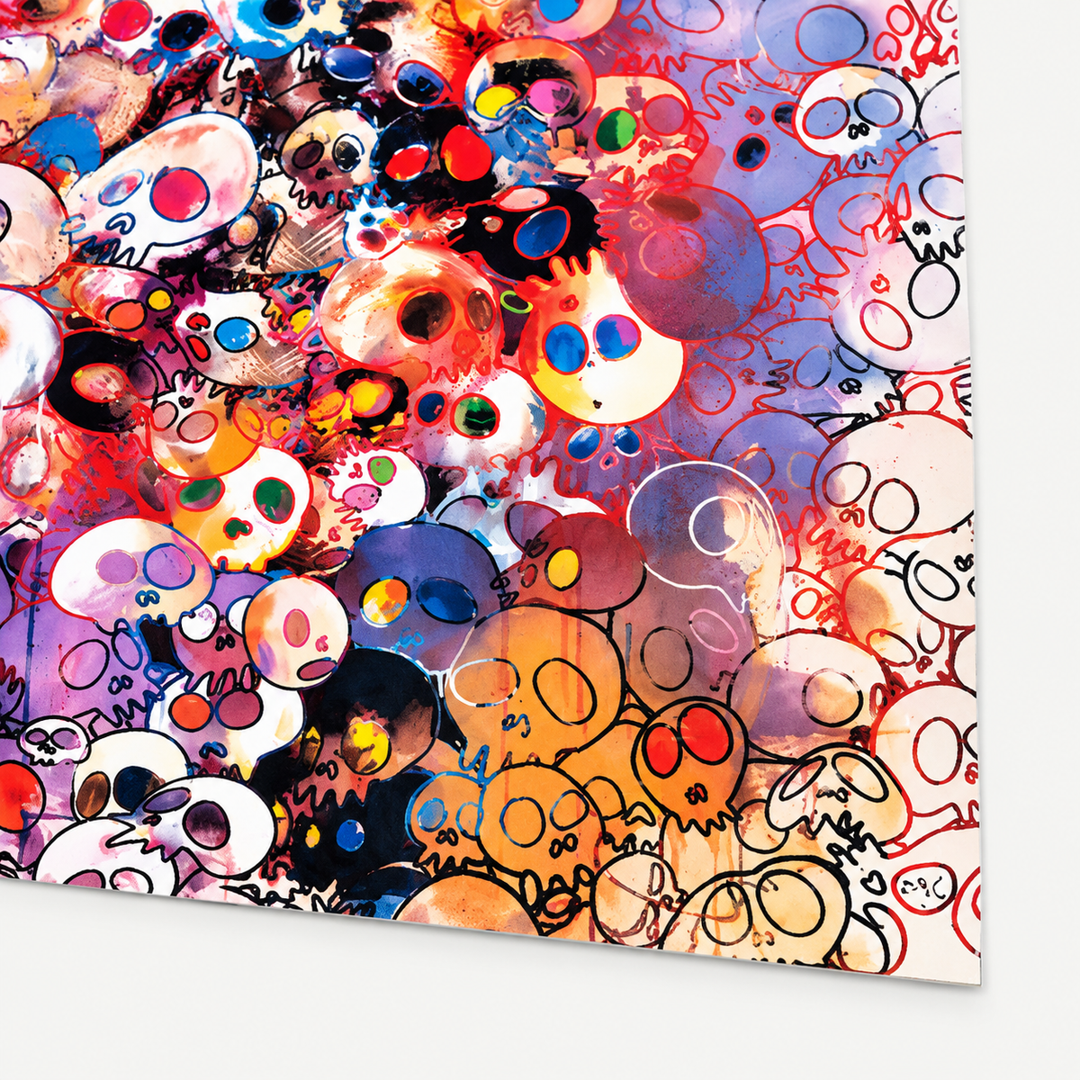 Takashi Murakami hand-signed original lithograph, limited-edition Japanese contemporary art print featuring the artist’s colorful Superflat style.