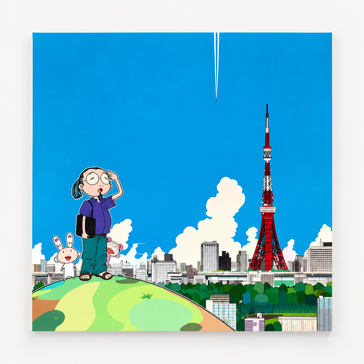 Takashi Murakami hand-signed original lithograph, limited-edition Japanese contemporary art print featuring the artist’s colorful Superflat style