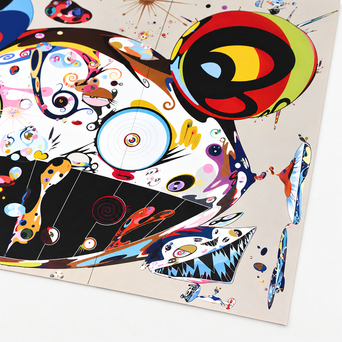 Takashi Murakami hand-signed original lithograph, limited-edition Japanese contemporary art print featuring the artist’s colorful Superflat style.
