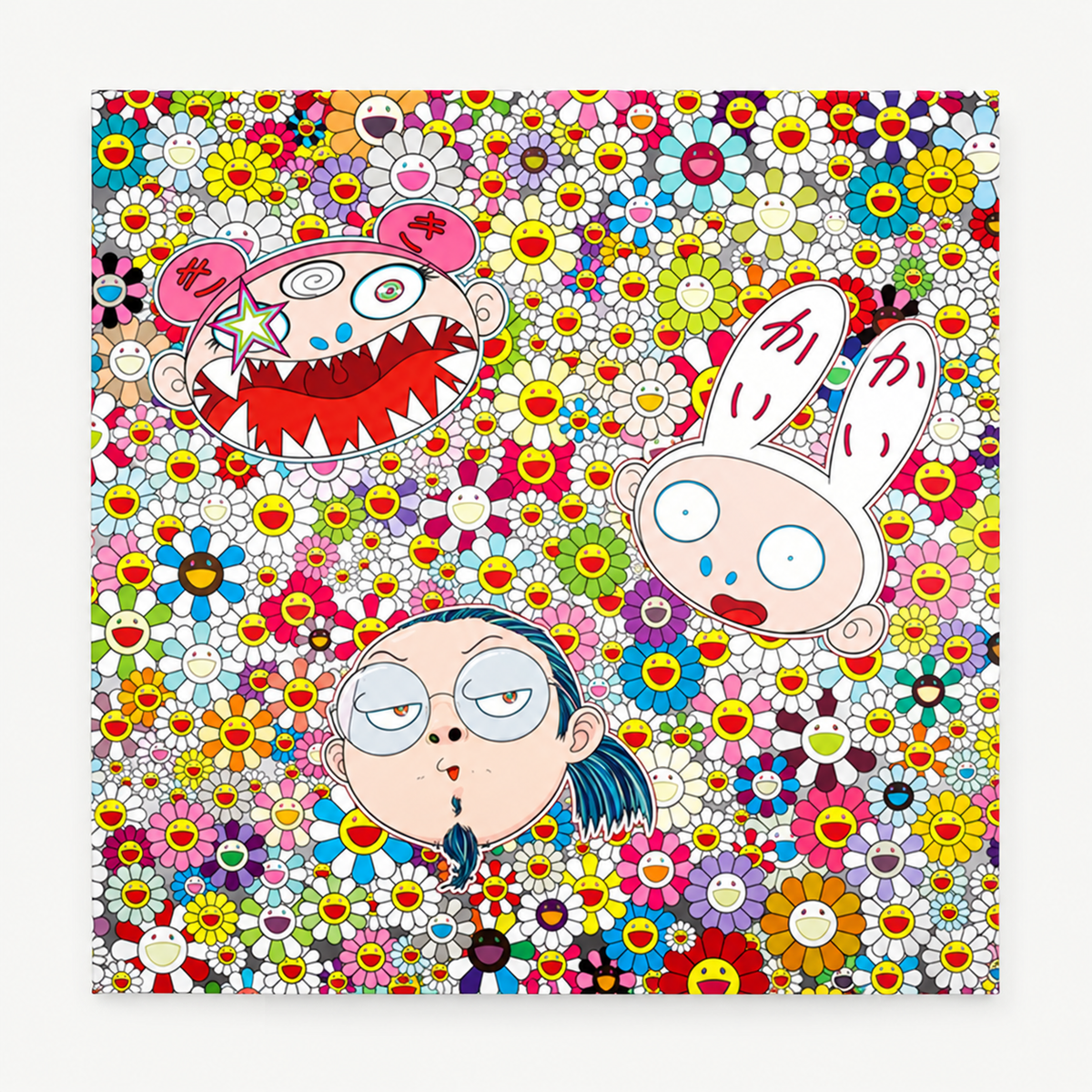 Takashi Murakami hand-signed original lithograph, limited-edition Japanese contemporary art print featuring the artist’s colorful Superflat style