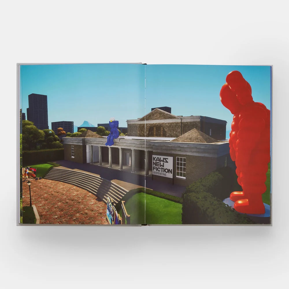 KAWS: New Fiction hardcover exhibition catalogue, documenting KAWS’s 2022 Serpentine exhibition with paintings, sculptures, installations, and augmented-reality works.